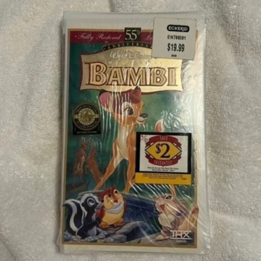 VHS Disney 55th anniversary family movie still in plastic Bambi